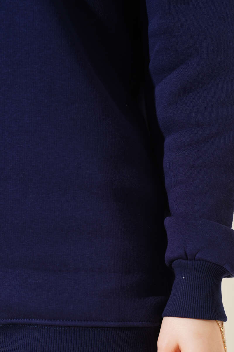 Üç İplik Basic Sweatshirt Lacivert AY6368
