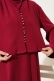 Önü Mini Düğmeli Elbise İkili Takım Bordo AY6402