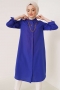 Uzun Model Klasik Yaka Saks Tunik AY6976