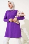 Uzun Kol Basic Tunik Menekşe AY7254