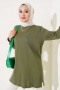 Uzun Kol Basic Tunik Haki AY7254