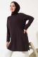Uzun Kol Basic Tunik Acı Kahve AY7254