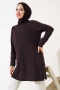 Uzun Kol Basic Tunik Acı Kahve AY7254