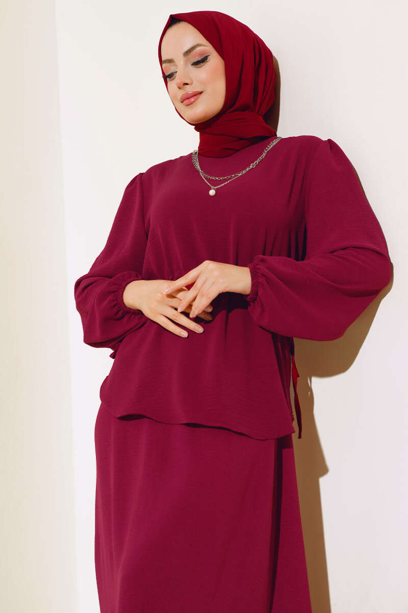 Ayrobin Etekli İkili Takım Bordo AY7344