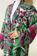 Etnik Desen Kimono İkili Takım Yeşil Fuşya AY7454