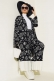 Etnik Desen Kimono İkili Takım Siyah Desenli AY7454