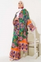 Etnik Desen Kimono İkili Takım Zümrüt Yeşili AY7454