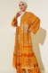 Etnik Desen Kimono İkili Takım Hardal AY7454