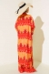 Etnik Desen Kimono İkili Takım Oranj Kırmızı AY7454