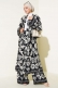 Etnik Desen Kimono İkili Takım Siyah Ekru AY7454