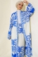 Etnik Desen Kimono İkili Takım Saks AY7454