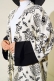 Etnik Desen Kimono İkili Takım Ekru Siyah AY7454