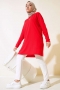 Uzun Kol Basic Tunik Kırmızı AY7254