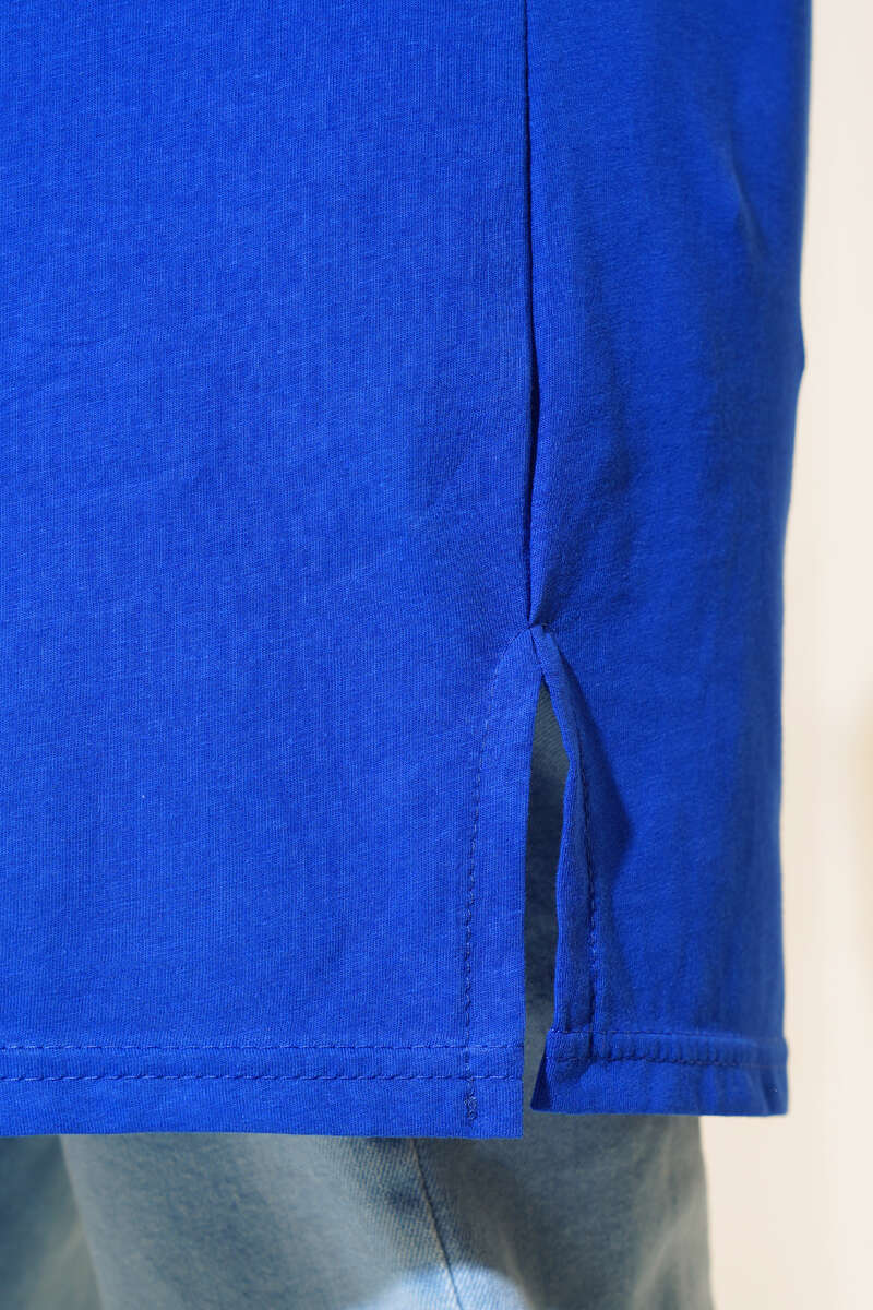 Uzun Kol Basic Tunik Saks AY7254