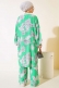Desenli Salaş Kimono İkili Takım Yeşil AY7698