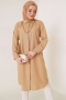 Uzun Model Klasik Yaka Latte Tunik AY6976