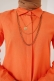 Uzun Model Klasik Yaka Oranj Tunik AY6976