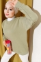 Üç İplik Basic Sweatshirt Çağla Yeşili AY6368