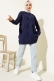 Yaprak Desen Triko Tunik Lacivert AY8540