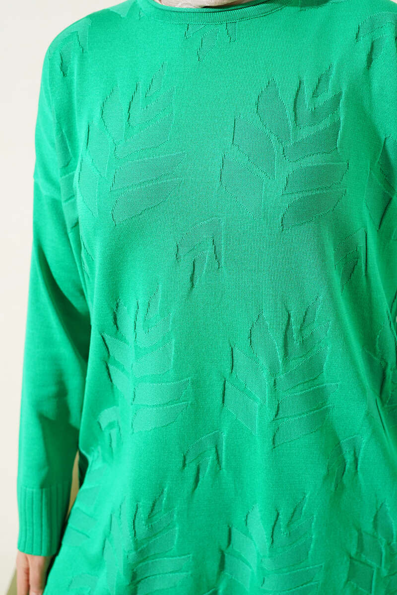 Yaprak Desen Triko Tunik Benetton AY8540