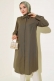 Uzun Model Klasik Yaka Tunik Haki AY6976