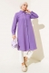 Uzun Model Klasik Yaka Tunik Mor AY6976
