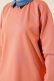 Yaka Taşlı İki İplik Tunik Somon AY6994