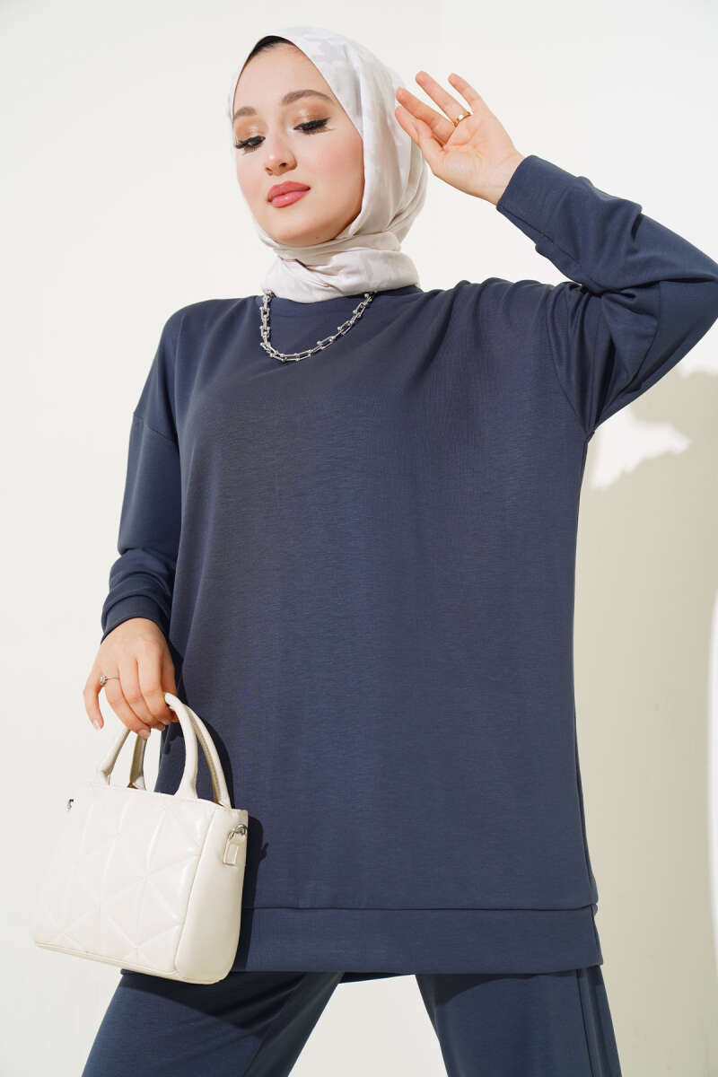 Loyşa Salaş Tunikli İkili Takım Füme AY7258