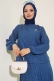 Etek Piliseli İkili Takım Indıgo AY9286