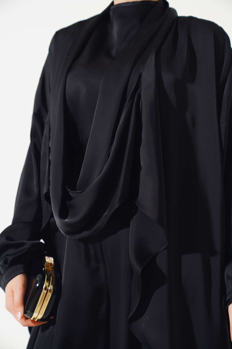 Saten Üçlü Takım Siyah AY7408