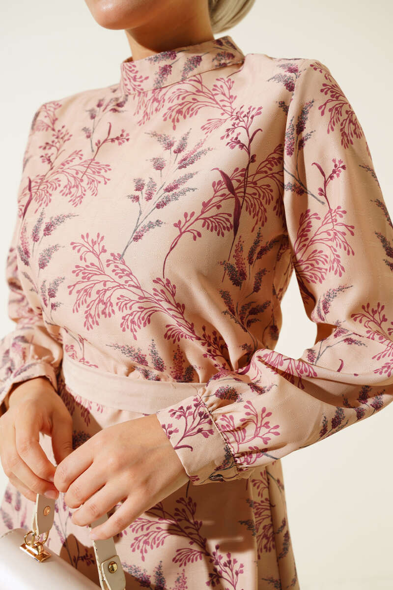 Desenli Tunik İkili Takım Magenta AY9318