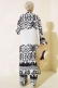 Etnik Desen Kimono İkili Takım Siyah AY7454