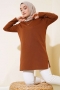 Uzun Kol Basic Tunik Kahve AY7254