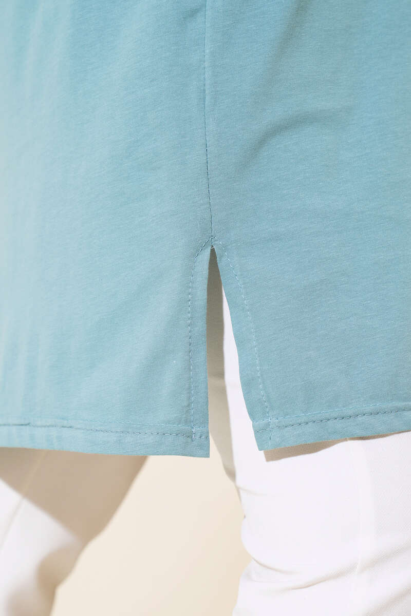 Uzun Kol Basic Tunik Mint AY7254
