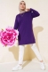 Uzun Kol Basic Tunik Mor AY7254