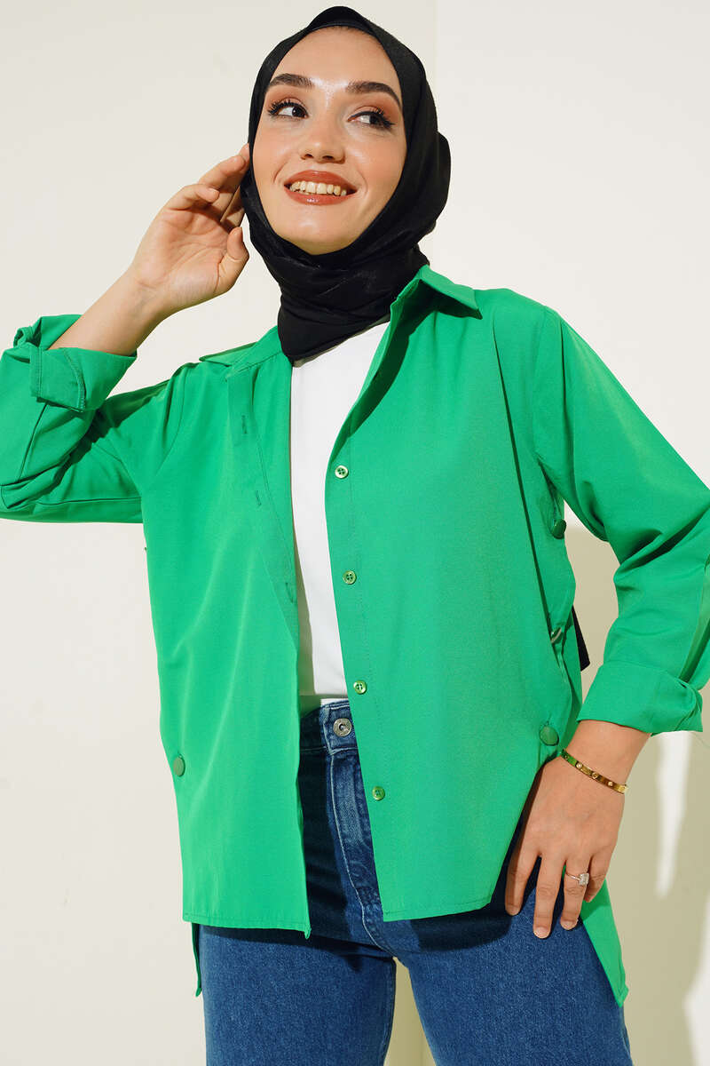 Yanları Çıt Çıt Düğmeli Gömlek Benetton AY9474