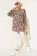 Zebra Desen Oversize Gömlek Kahve AY7544