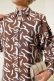 Zebra Desen Oversize Gömlek Kahve AY7544
