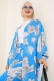 Desenli Salaş Kimono İkili Takım Mavi AY7698