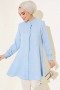 Fırfır Detaylı Tunik Bebe Mavi  AY6352