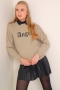 Angel Baskılı Vizon Sweatshirt AY10115