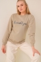 Brooklyn Baskılı Vizon Sweatshirt AY10117