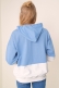 Çift Renkli Kapüşonlu Mavi Sweatshirt AY10119