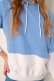 Çift Renkli Kapüşonlu Mavi Sweatshirt AY10119