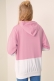 Çift Renkli Kapüşonlu Pudra Sweatshirt AY10119