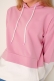 Çift Renkli Kapüşonlu Pudra Sweatshirt AY10119