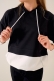 Çift Renkli Kapüşonlu Siyah Sweatshirt AY10119