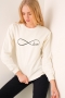 Love Baskılı Ekru Sweatshirt AY10121