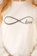 Love Baskılı Ekru Sweatshirt AY10121