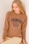 Colorado Baskılı Taba Sweatshirt AY10123